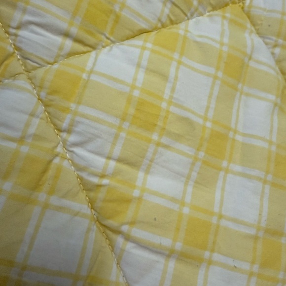 Vintage Carters Plaid Yellow White Baby Comforter Blanket - Picture 9 of 10